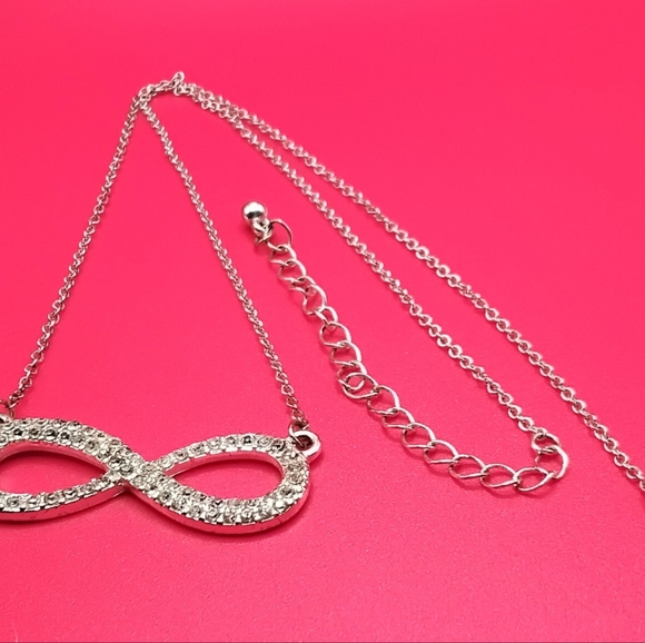 Infinity Rhinestone Necklace - Picture 2 of 4